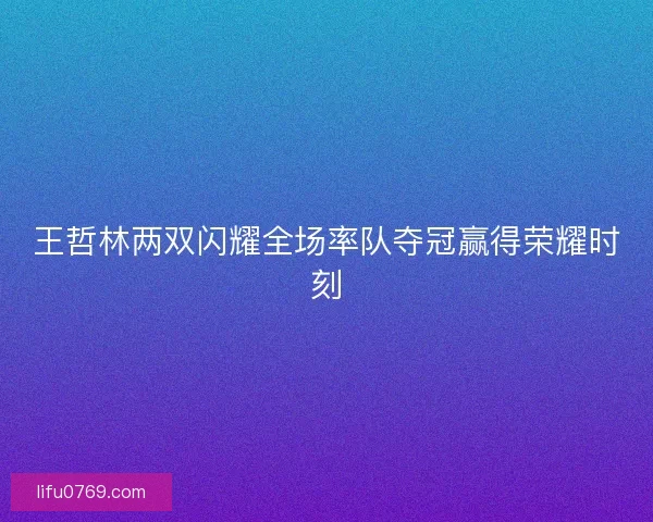 王哲林两双闪耀全场率队夺冠赢得荣耀时刻 王哲林两双闪耀全场率队夺冠赢得荣耀时刻